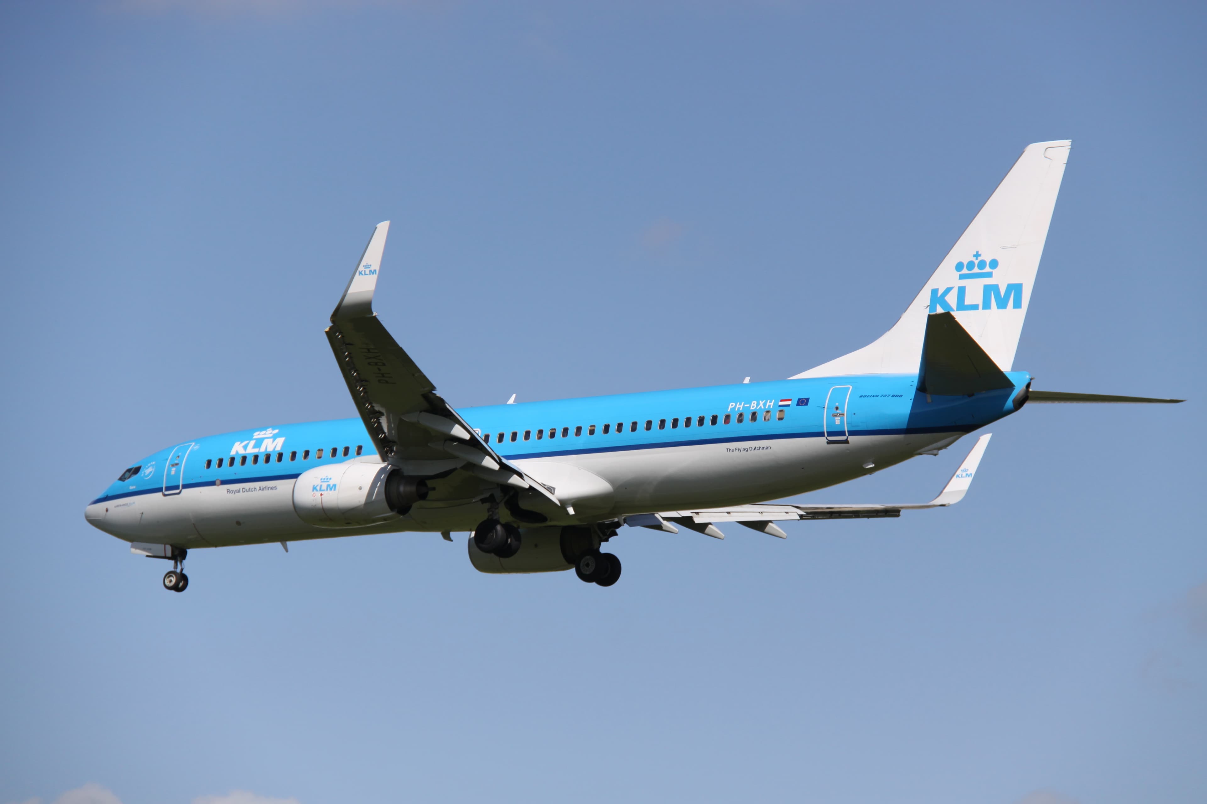 KLM vliegtuig in vlucht