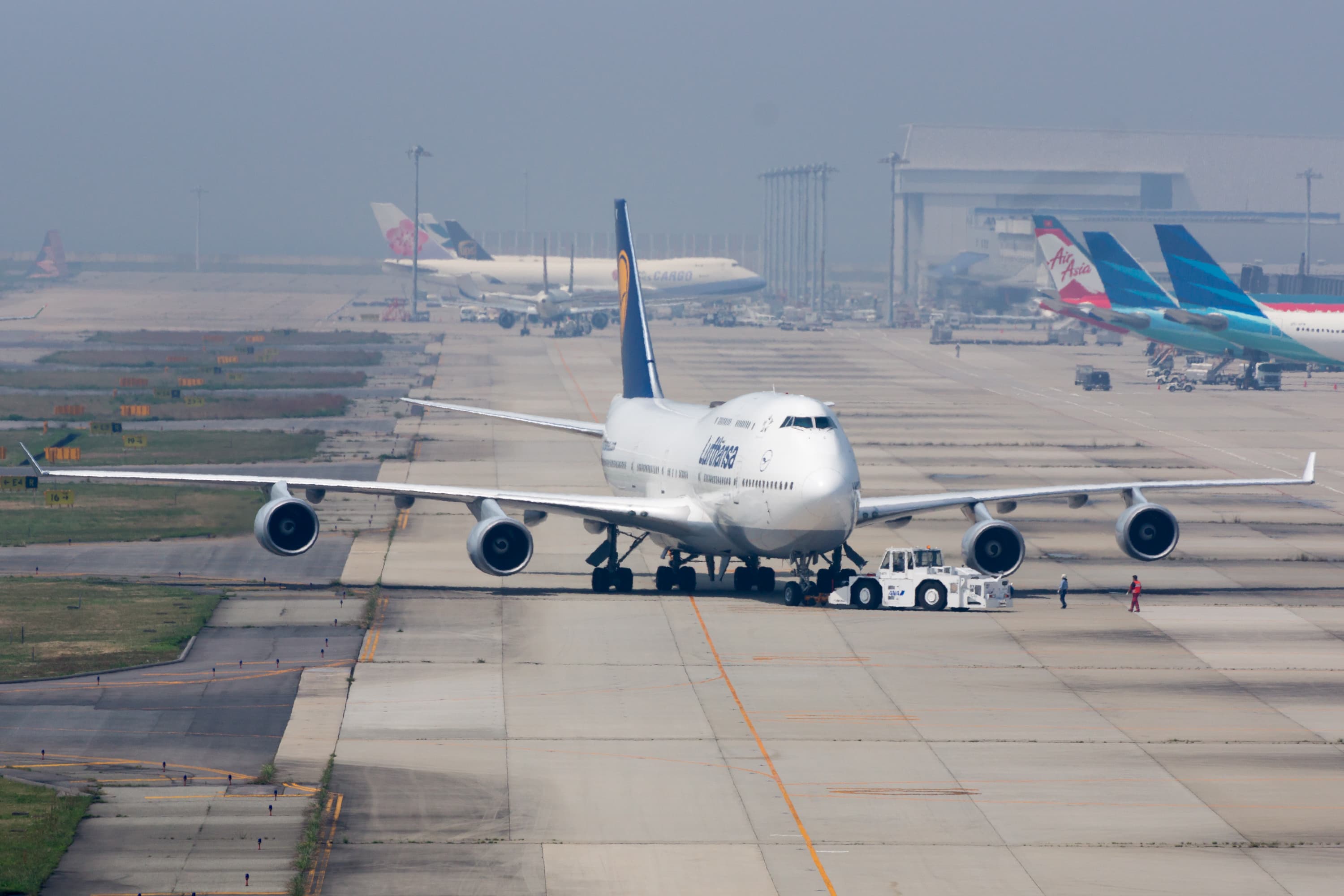 Lufthansa vliegtuig in vlucht